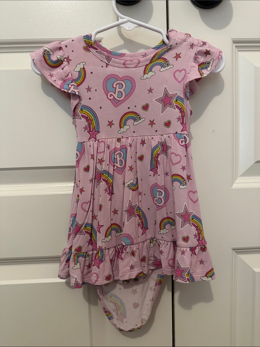 Posh Peanut Pink BARBIE RARE PRINT Rainbow & Heart Print Dress
